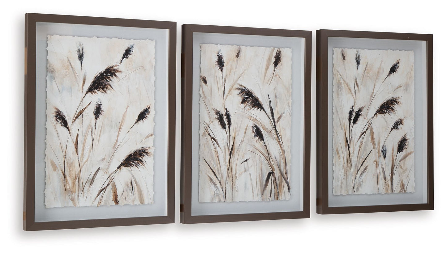 Honslow - Wall Art Set (Set of 3) - Brown / Black / White
