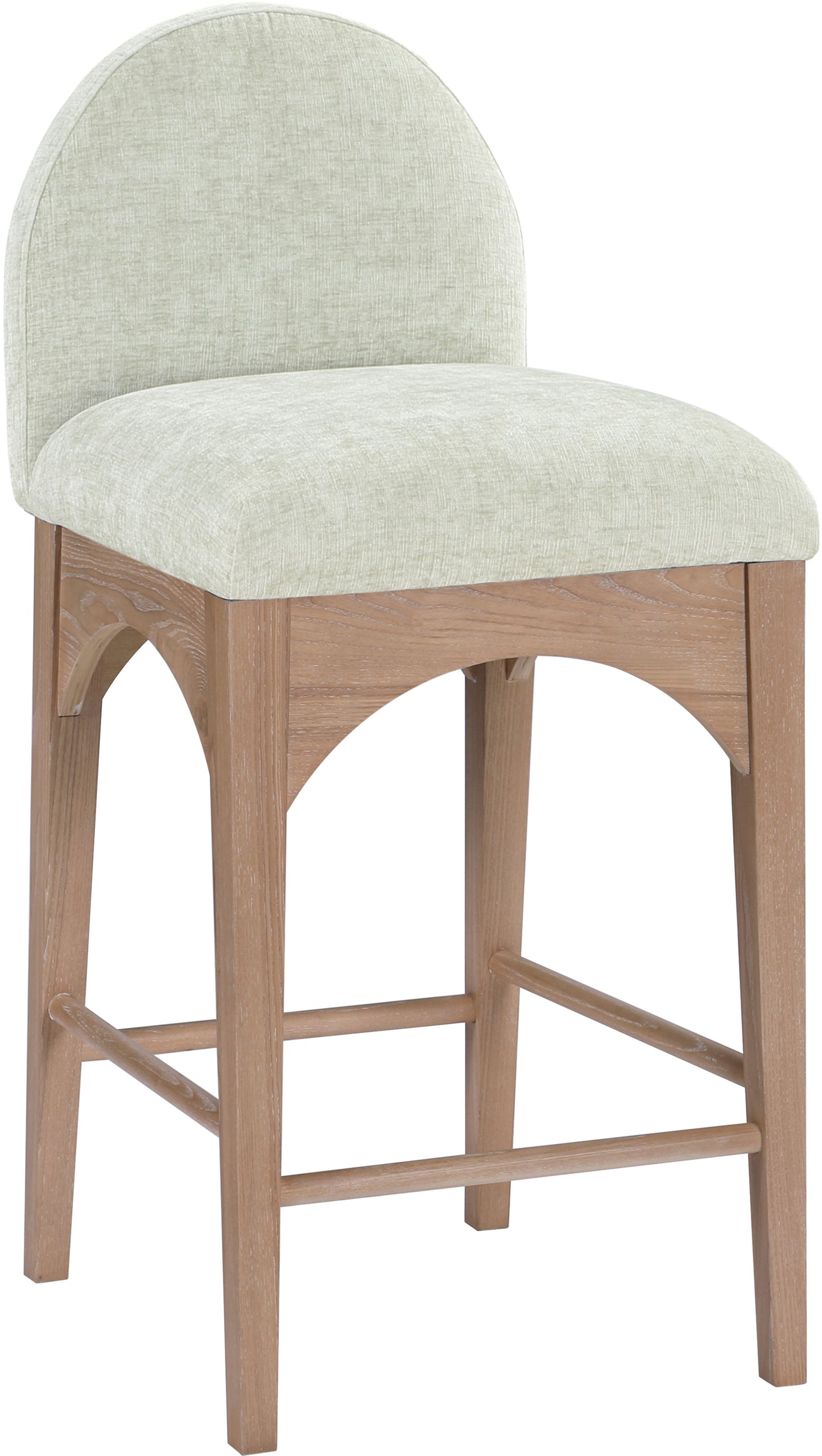 Waldorf - Chenille Stool With Natural Legs