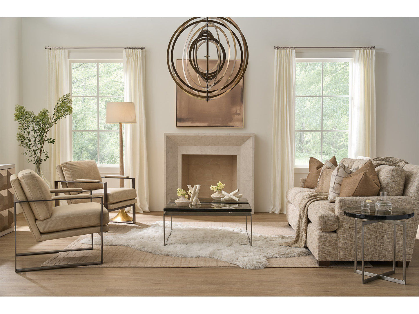 Avaline - Jordan Side Table - Pearl Silver / Gray