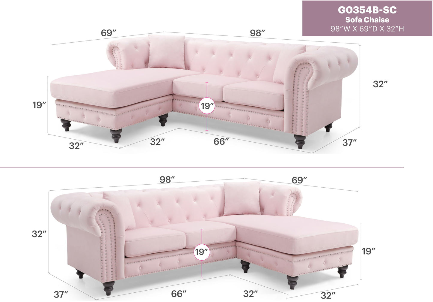 Glory Furniture - Nola - Sofa Chaise