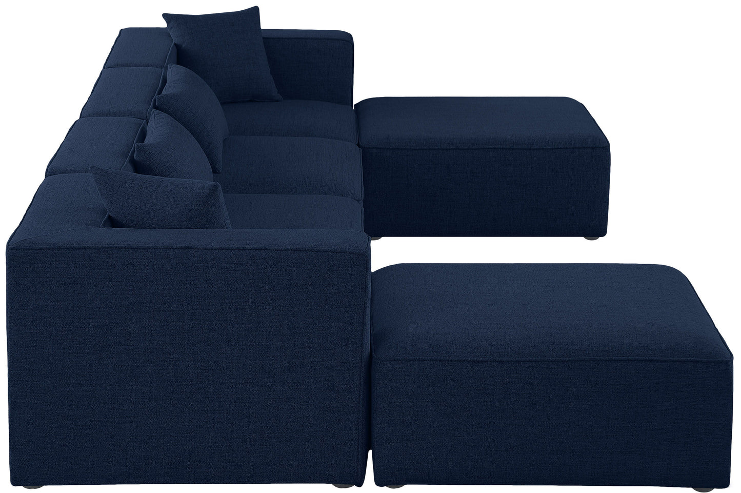 Cube - Modular Sectional 6 Piece - Navy - Modern & Contemporary