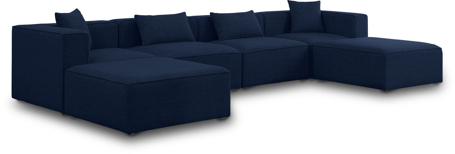 Cube - Linen 6 Piece Modular Double Chaise Sectional