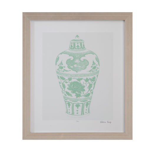 Mint Vases I Framed Print - Green