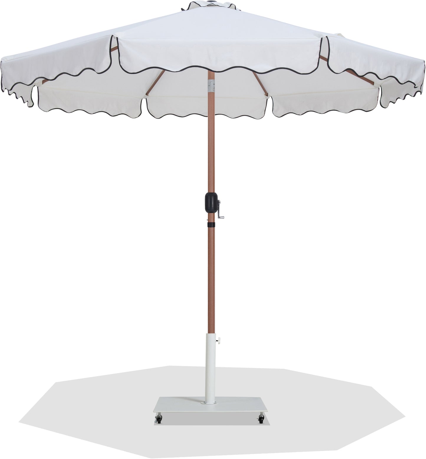 Amalfi - Aluminum Patio Umbrella - White Base / Light Brown Pole