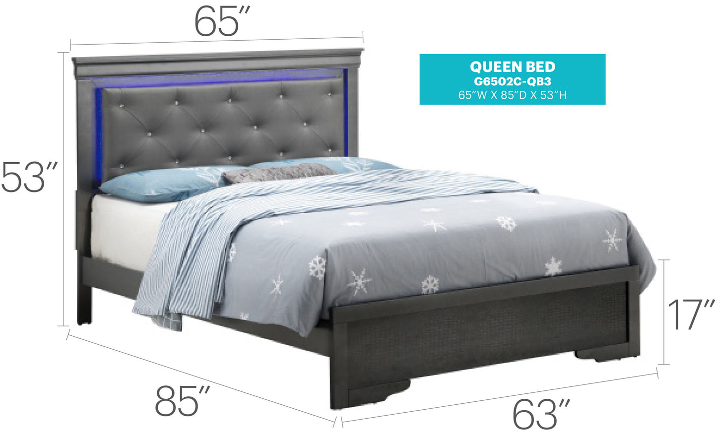 Glory Furniture - Lorana - Bed With LED