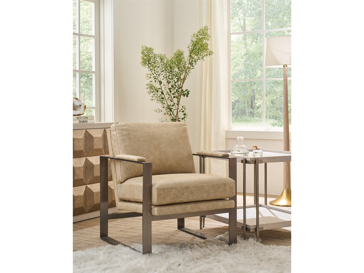 Avaline - Selkie End Table - Bronze / Gray