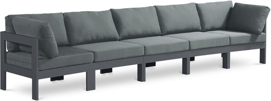 Nizuc - Outdoor Patio 5 Seat Modular Sofa With Gray Frame