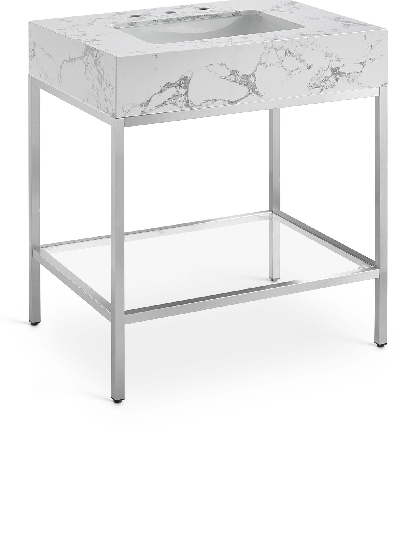 Marmo - Engineered Marble Bathroom Vanity With Chrome Base
