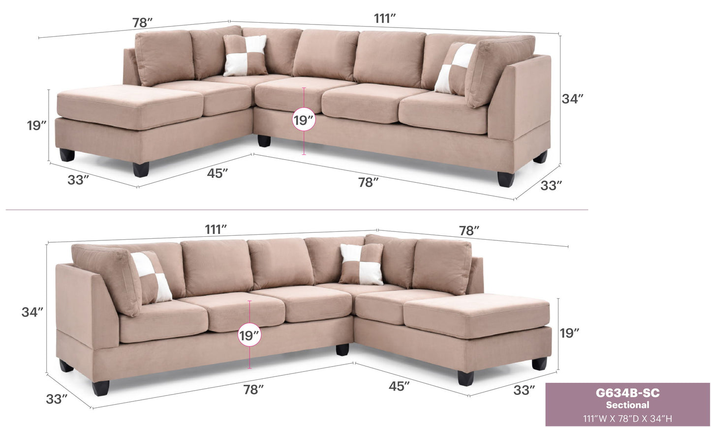 Glory Furniture - Malone - Sectional