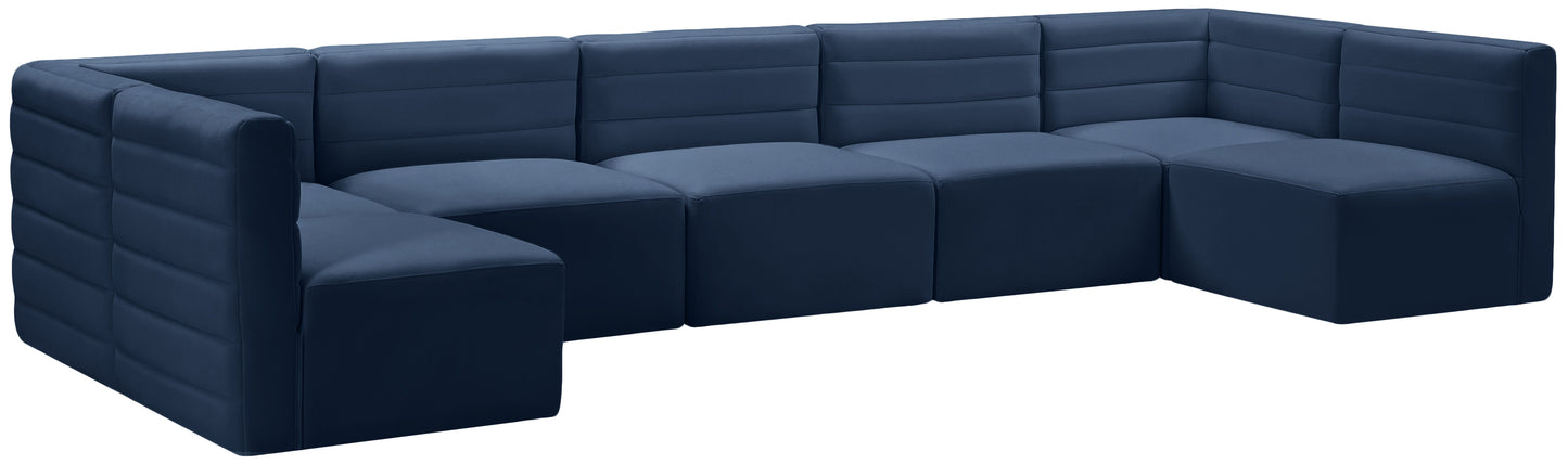 Quincy - Modular Sectional 7 Piece - Navy - Fabric