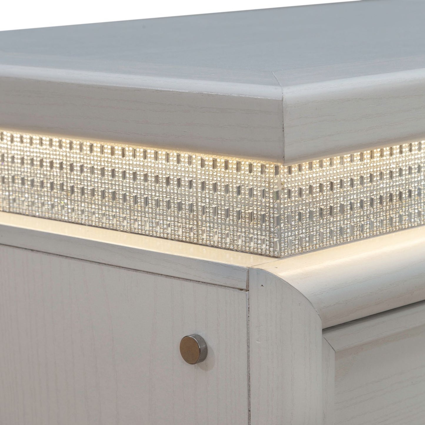 Reflections - Nightstand With Lights and Charging Station - White