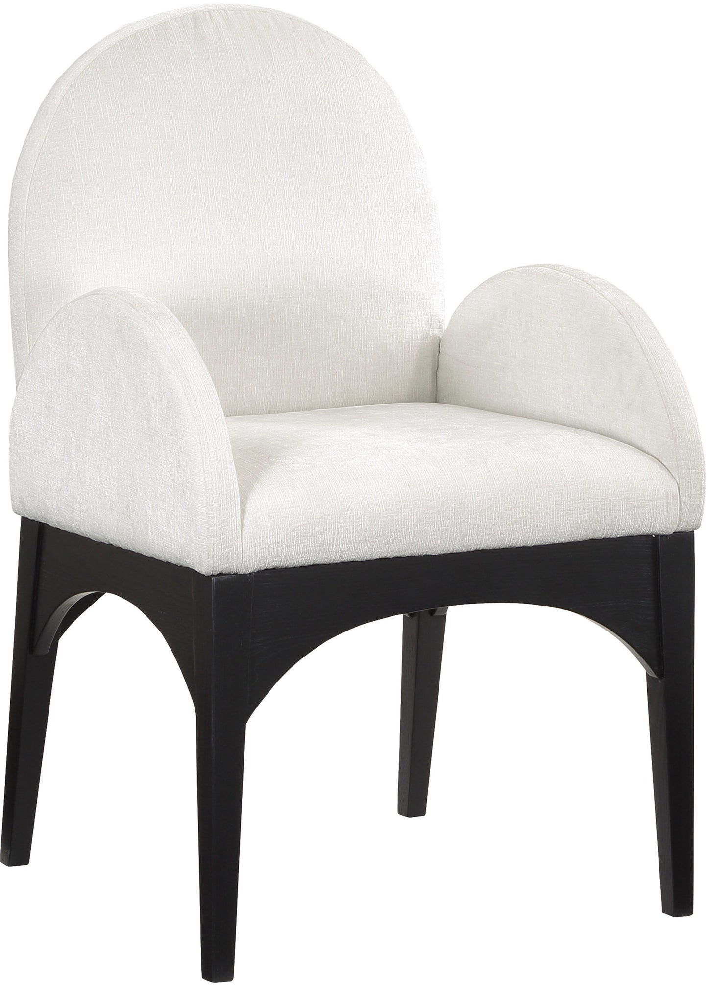 Waldorf - Chenille Dining Arm Chair With Black Legs