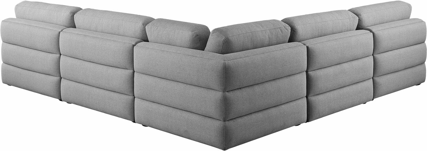 Beckham - Modular Sectional 5 Piece - Gray - Fabric - Modern & Contemporary