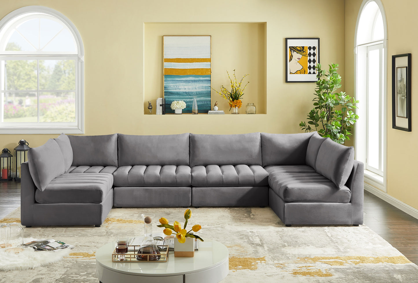 Jacob - Modular Sectional 6 Piece - Grey