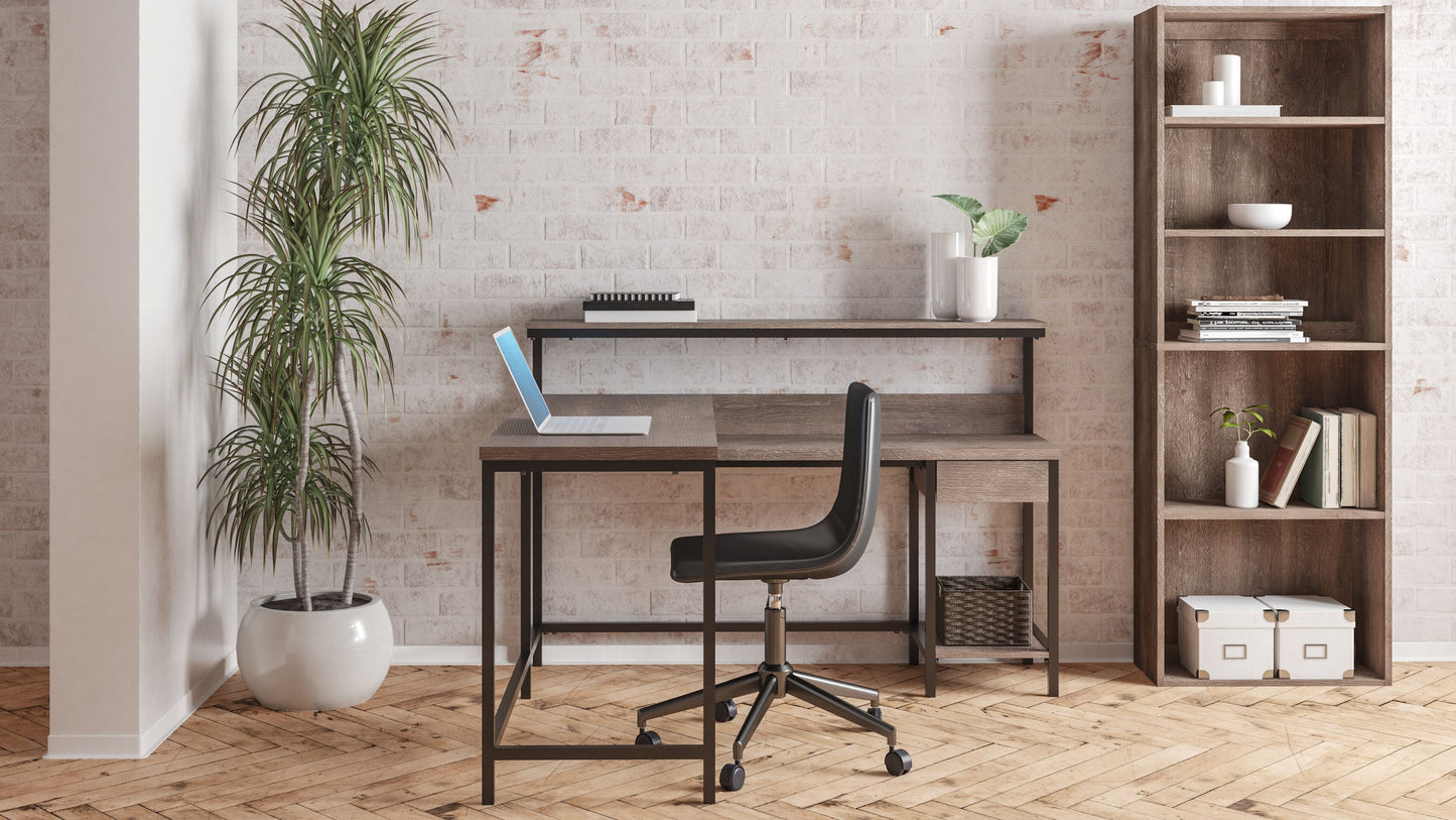 Arlenbry - Gray - L-desk With Storage