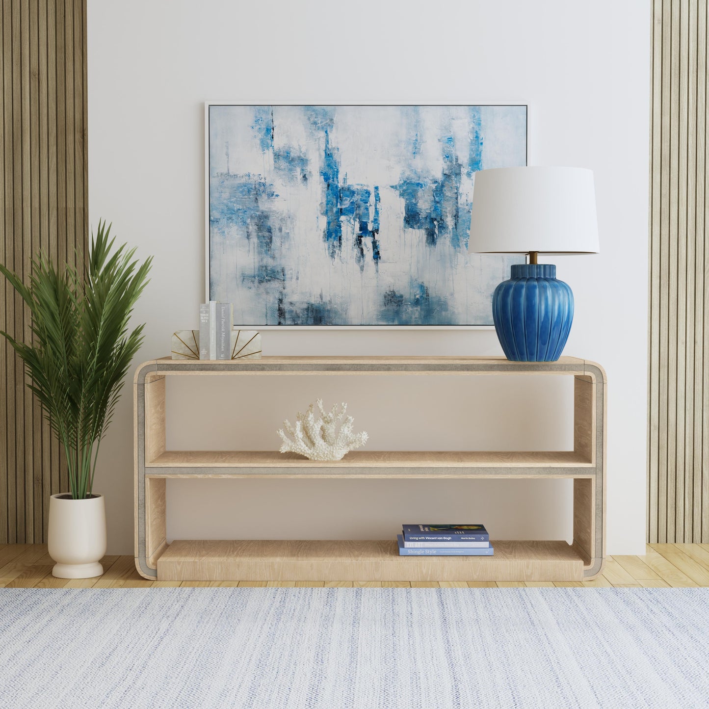 Damone - Console Table - Cerused White Oak