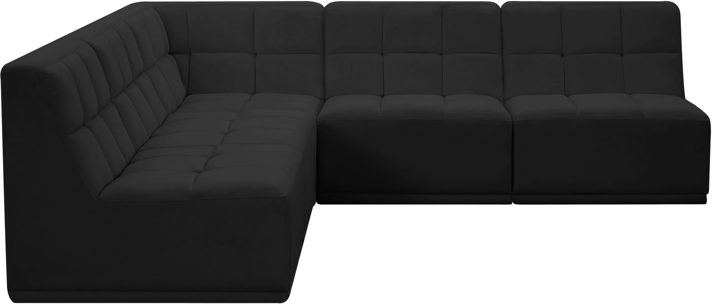 Relax - Modular Sectional 5 Piece - Black