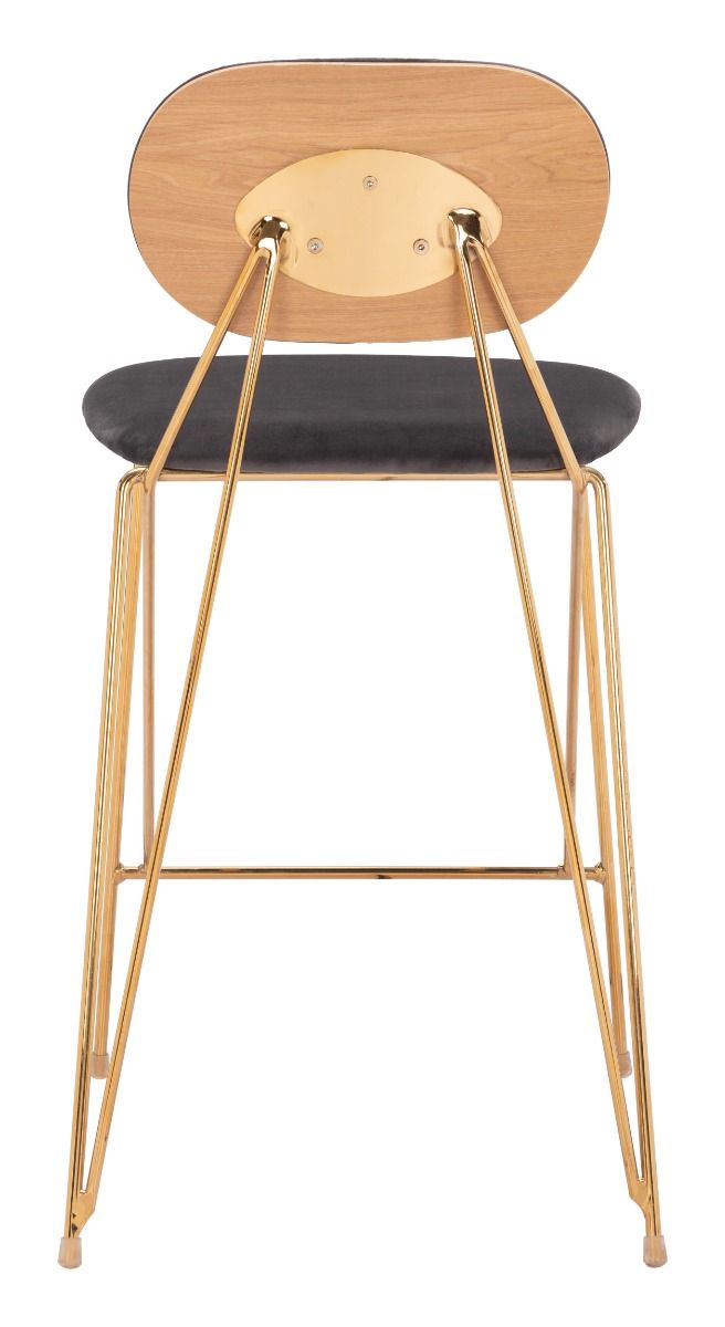 Georges - Counter Stool (Set of 2) - Gray / Gold