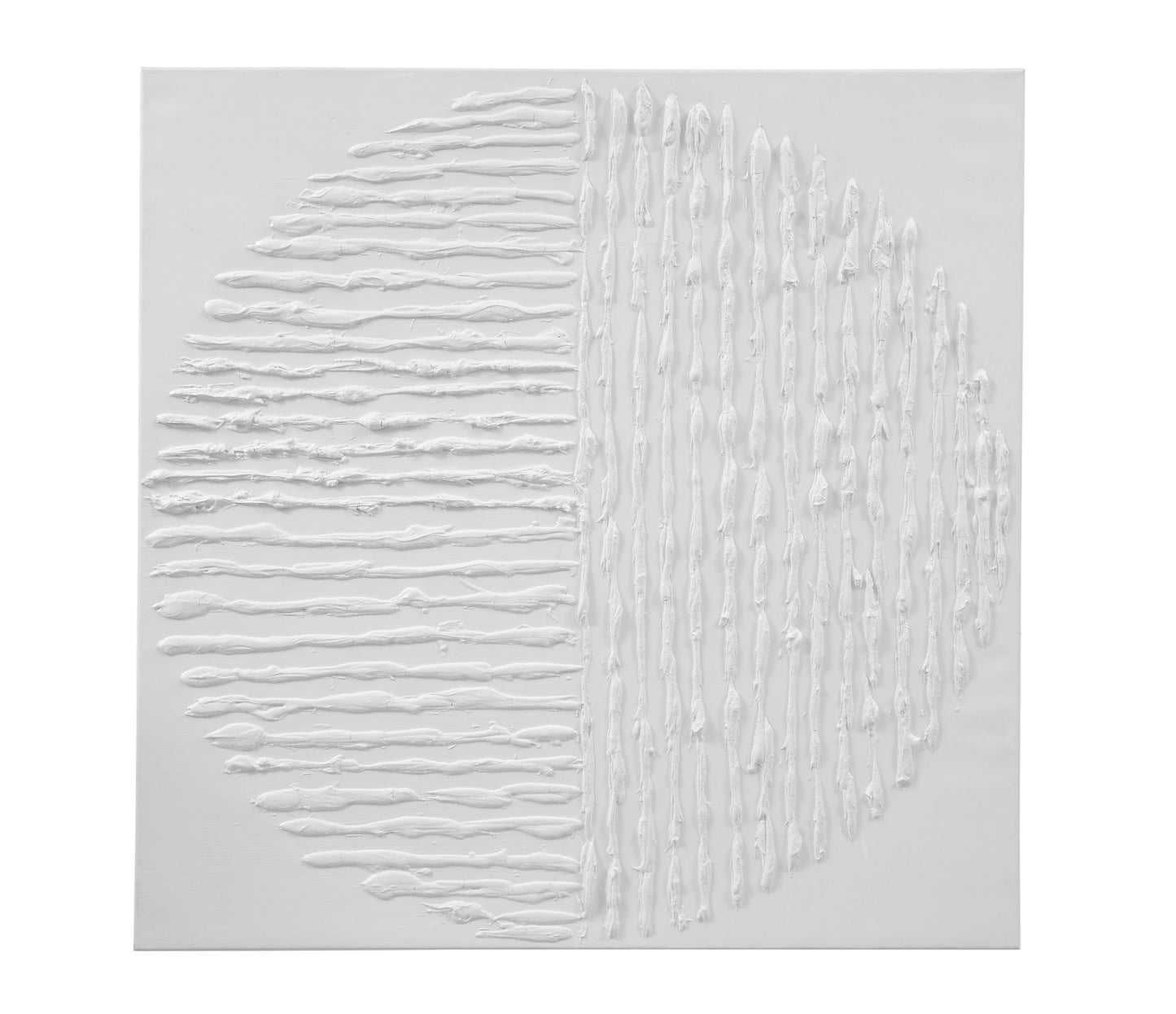 Textured Circle Canvas Art - White