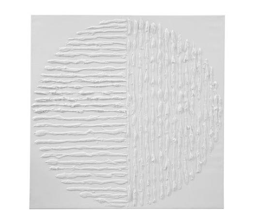 Textured Circle Canvas Art - White