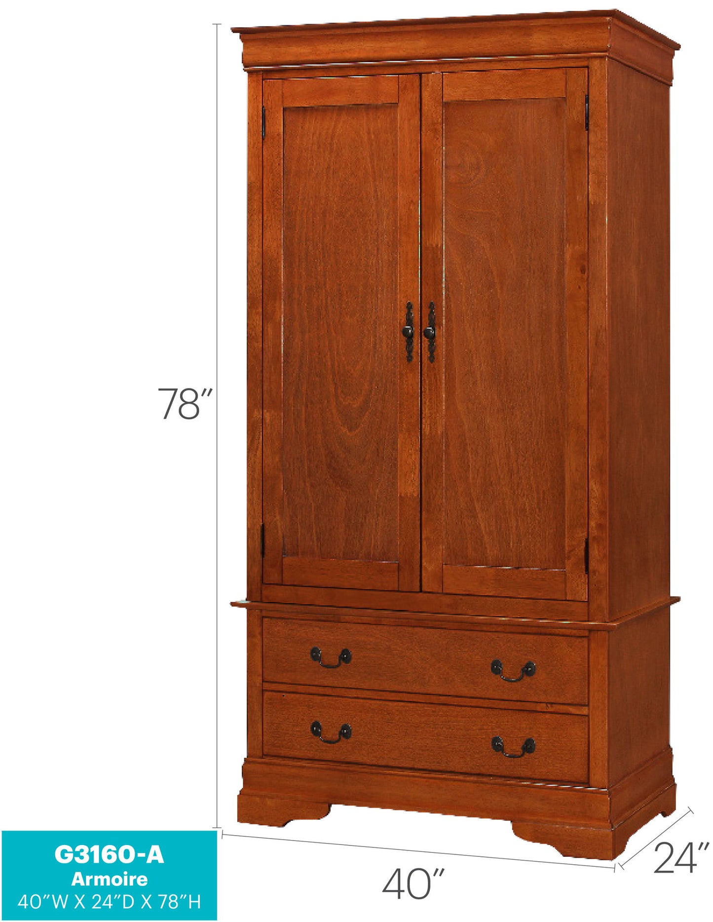 Glory Furniture - Louis Phillipe - Armoire
