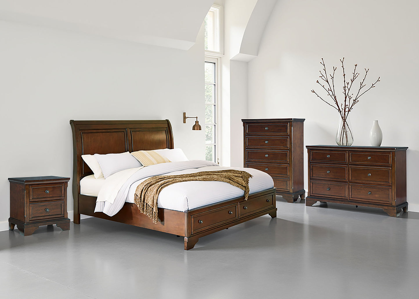 Trellington - Queen Sleigh Storage Bed - Brown