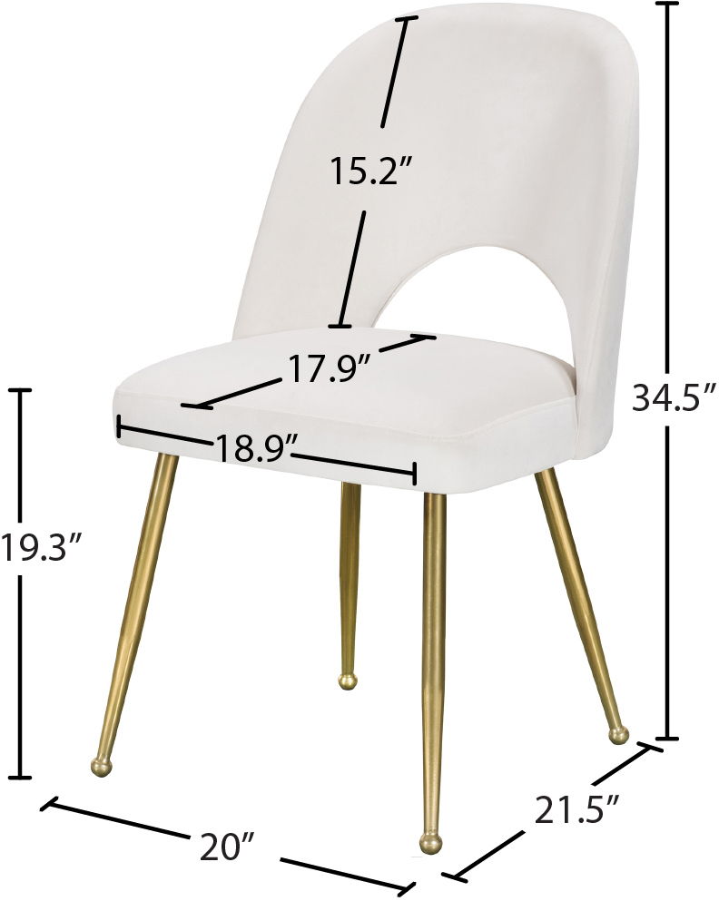 Logan - Dining Chair (Set of 2) - Gold Legs