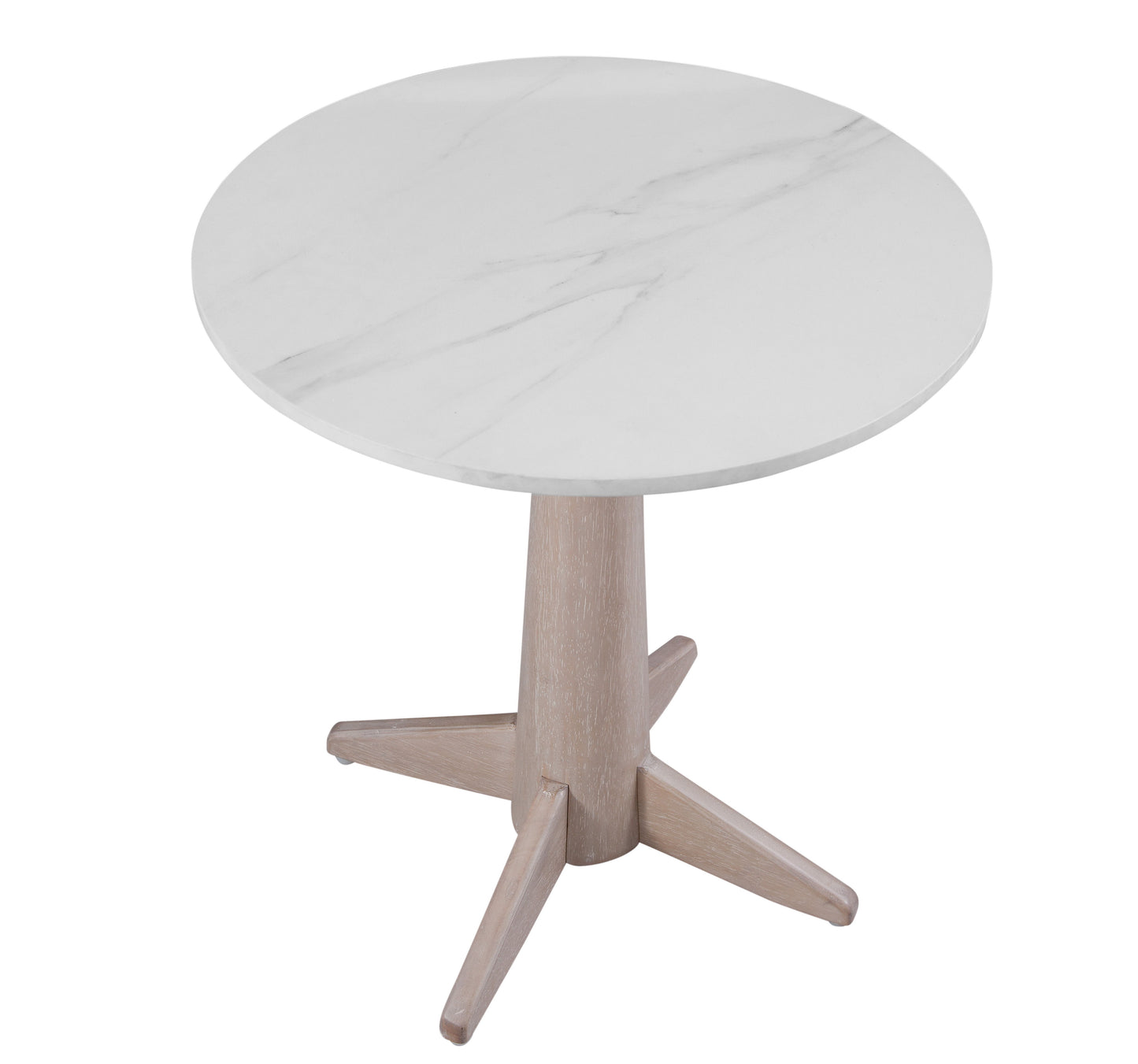 Horizons - End Table - White Oak / White Marble