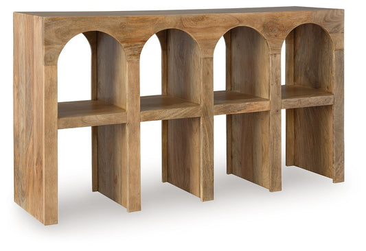 Luzmanacy - Natural Brown - Console Sofa Table