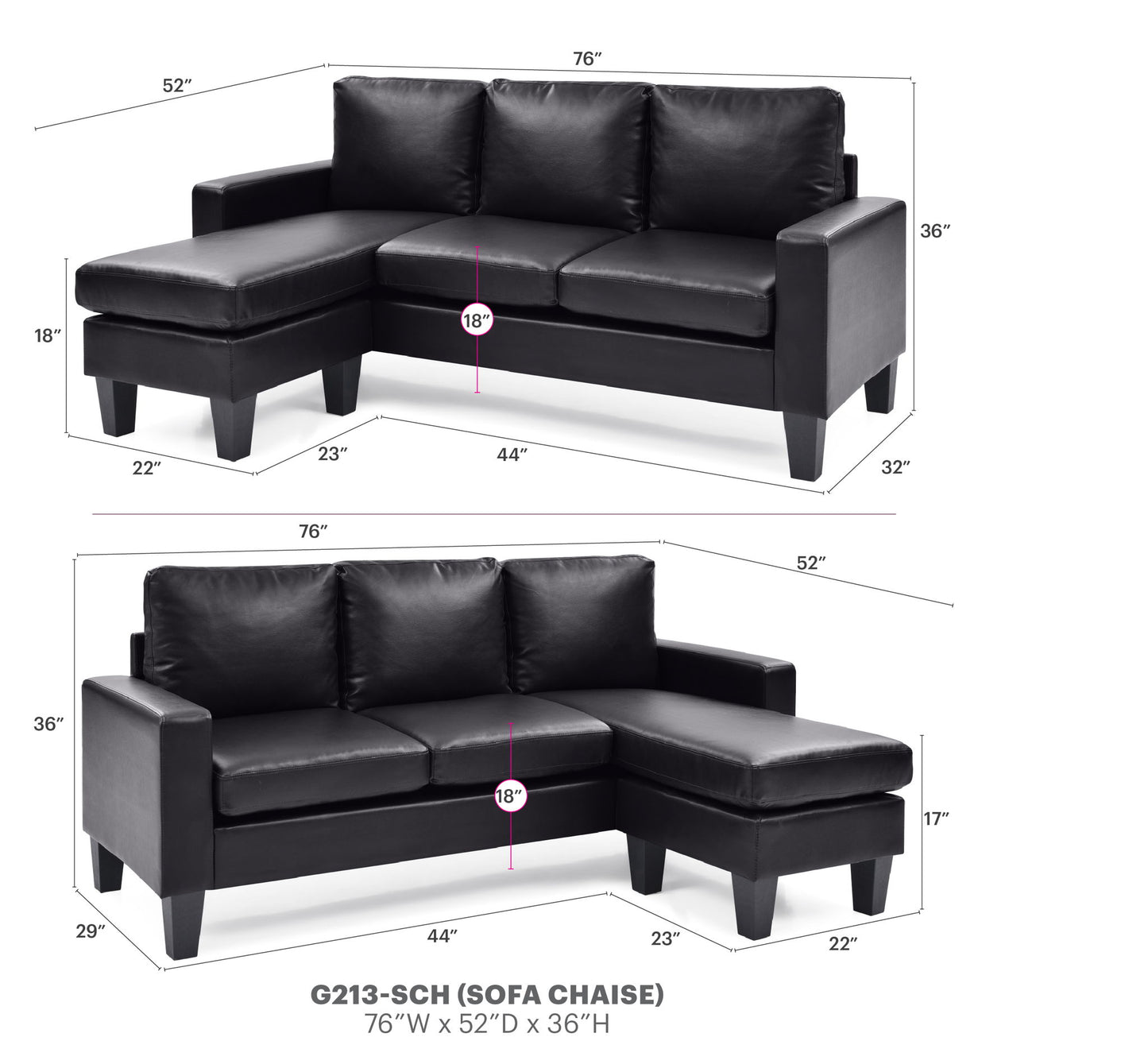Glory Furniture - Jenna - Sofa Chaise