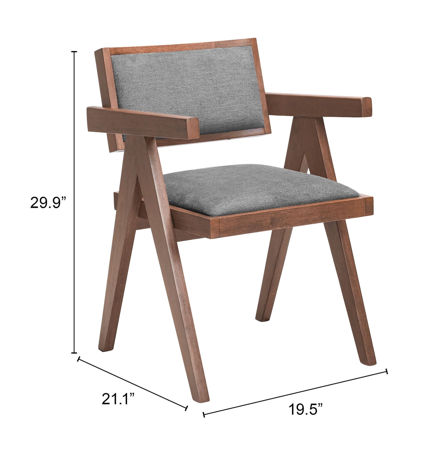 Delhi - Dining Chair (Set of 2) - Gray & Walnut