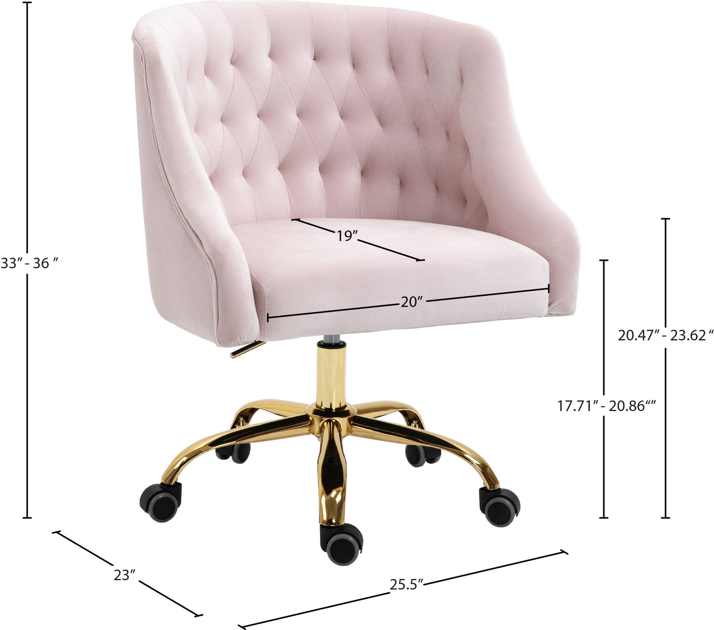 Arden - Office Chair with Gold Legs