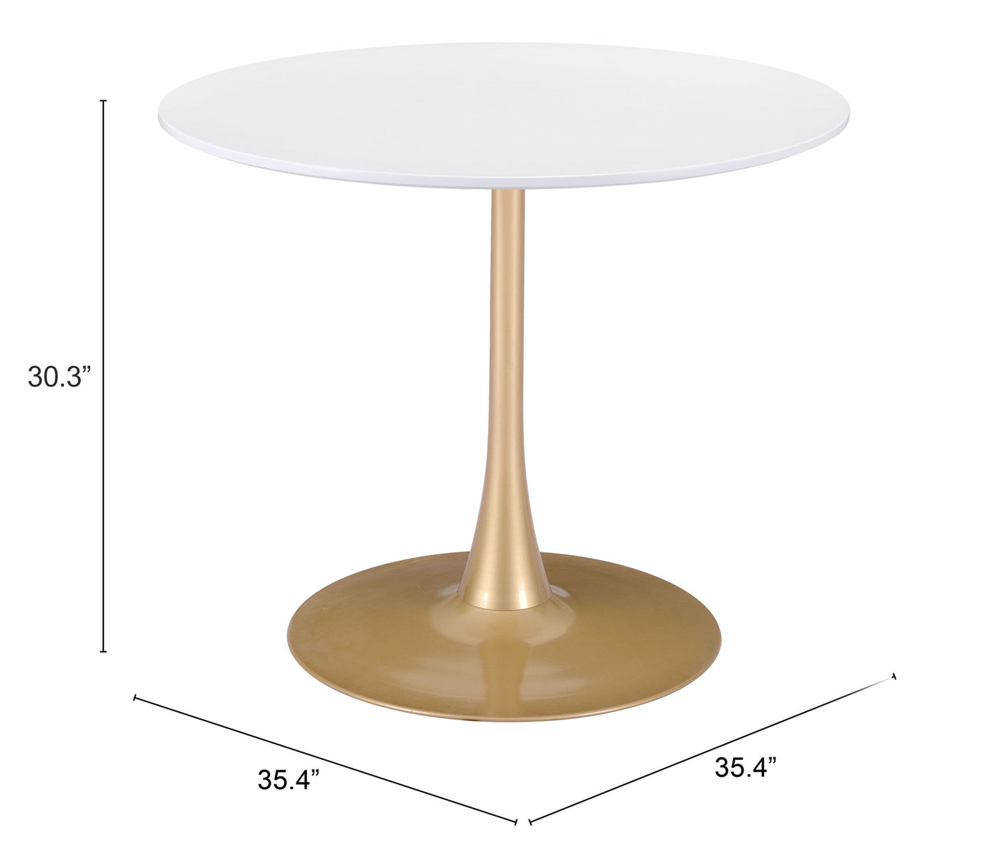 Opus - Dining Table - White / Gold