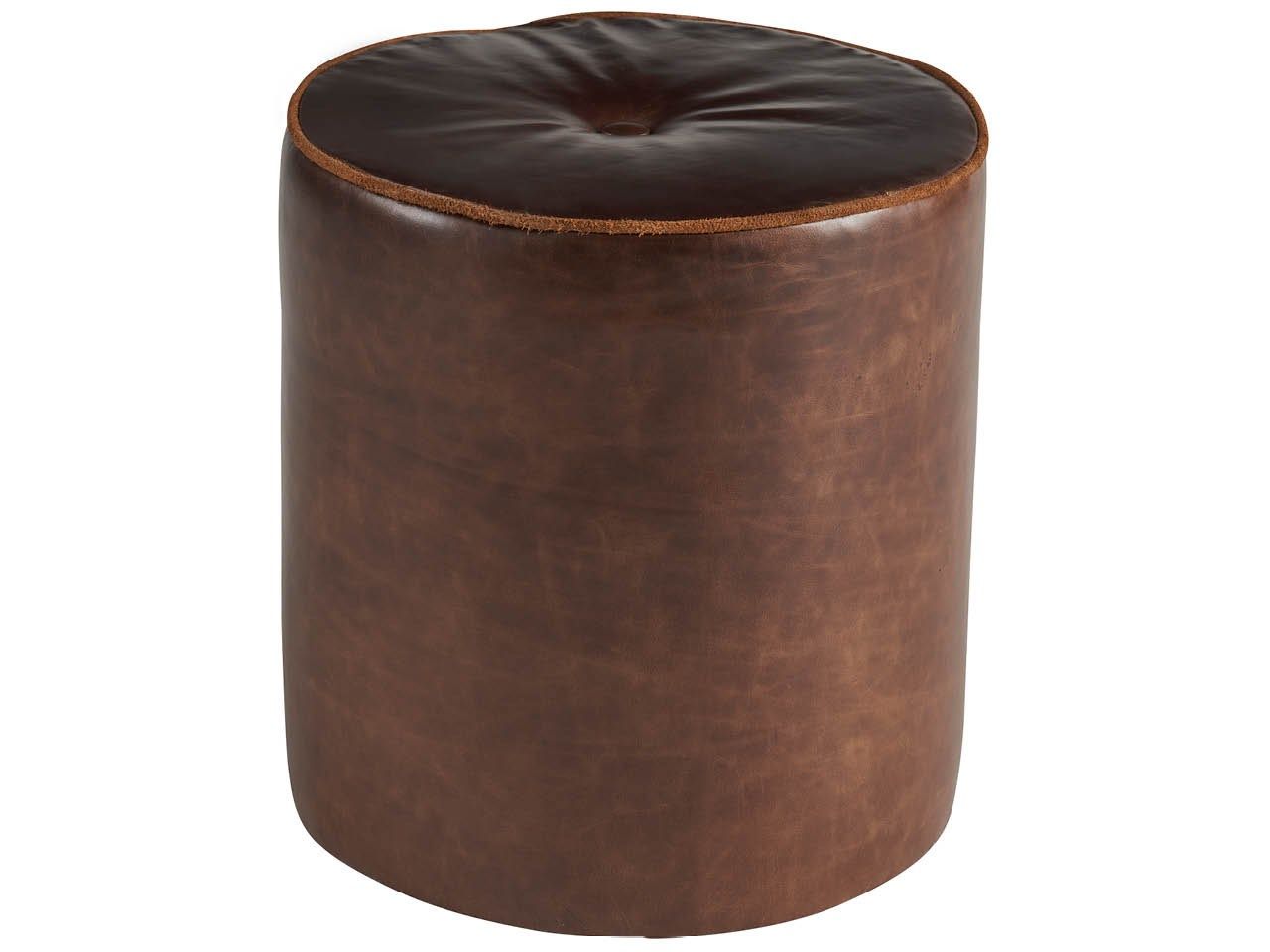 Gemma - Round Ottoman, Special Order - Dark Brown