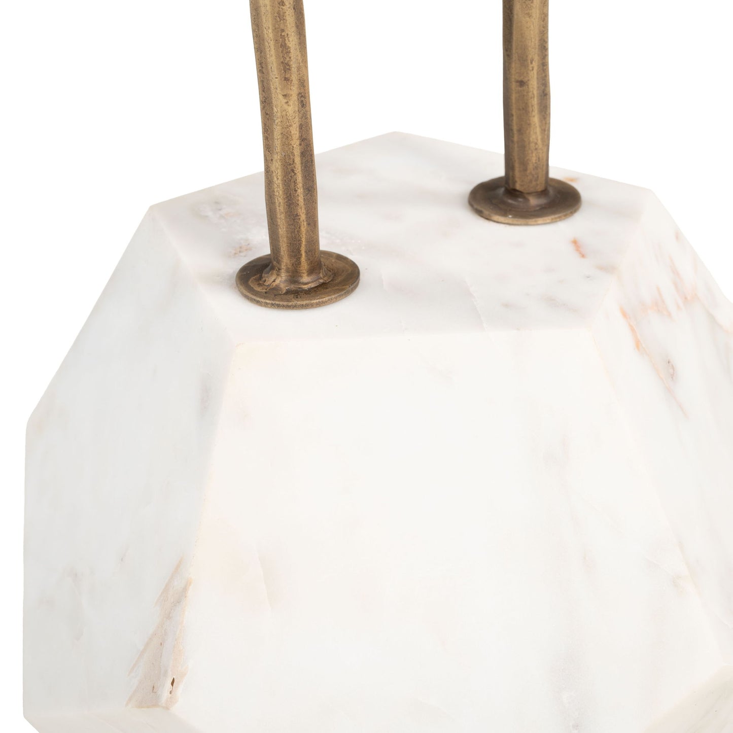 Anten - Side Table - Brass & White
