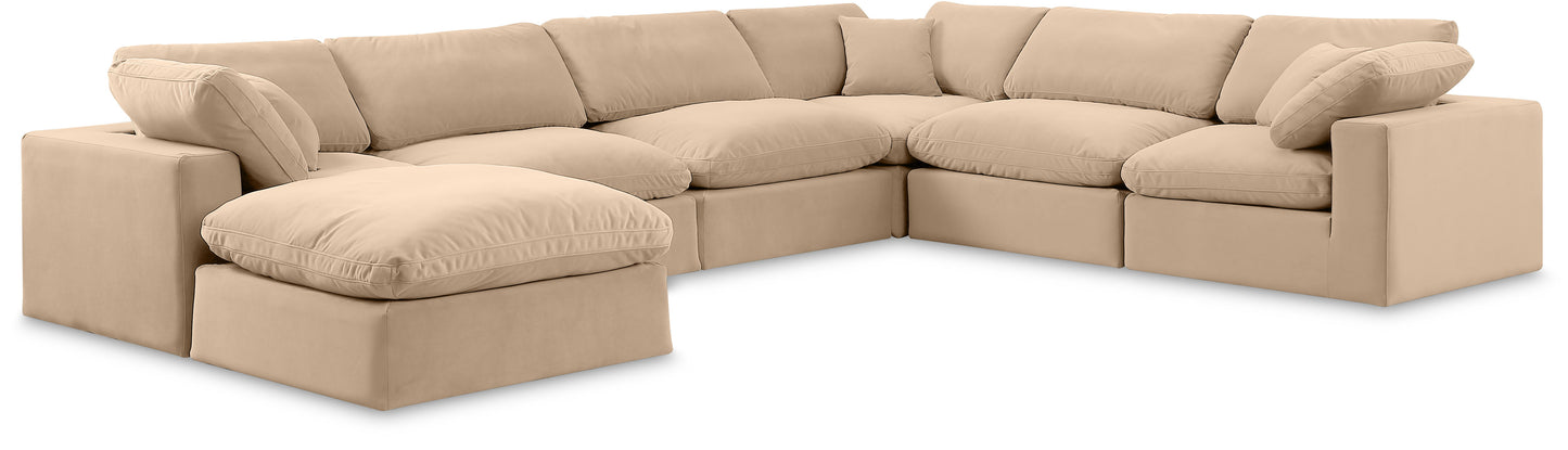 Comfy - 7 Piece Velvet Modular Sectional With Chaise