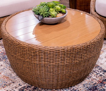 Double Point - Round Cocktail Table - Beige