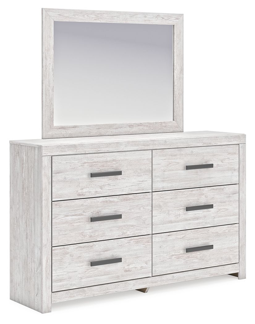 Cayboni - Dresser And Mirror - Whitewash
