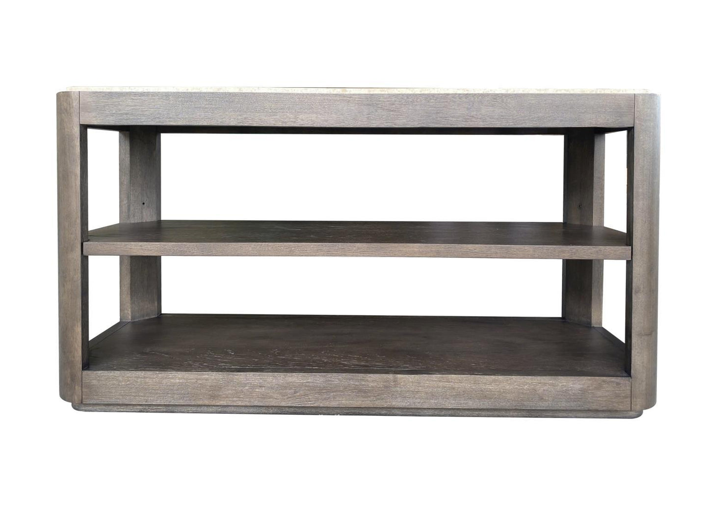 Lancia - Sofa Table With Stone Top - Charred Oak