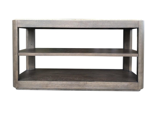 Lancia - Sofa Table With Stone Top - Charred Oak