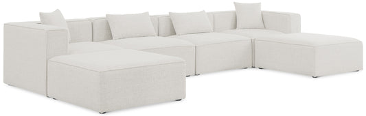 Cube - Linen 6 Piece Modular Double Chaise Sectional