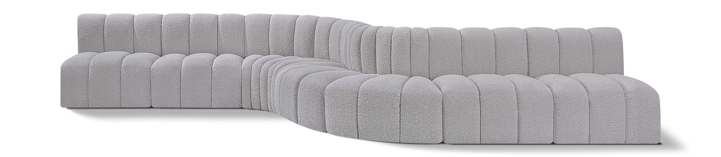 Arc - Boucle Fabric 8 Piece Curved Modular Sofa