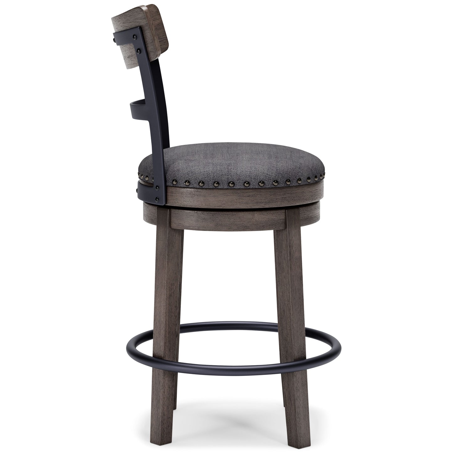 Caitbrook - Gray - Uph Swivel Barstool