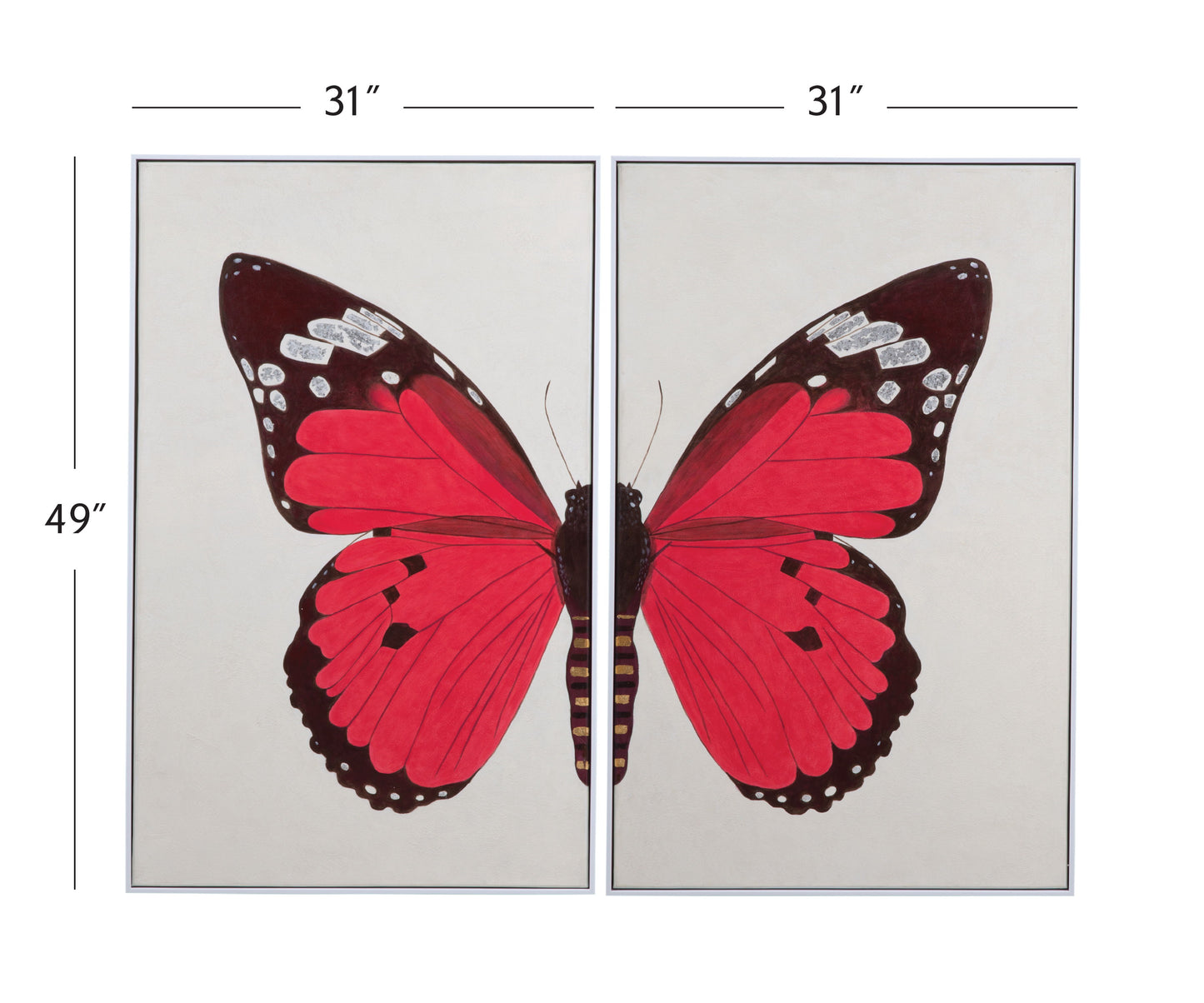 Butterfly Canvas Art (Set of 2) - White
