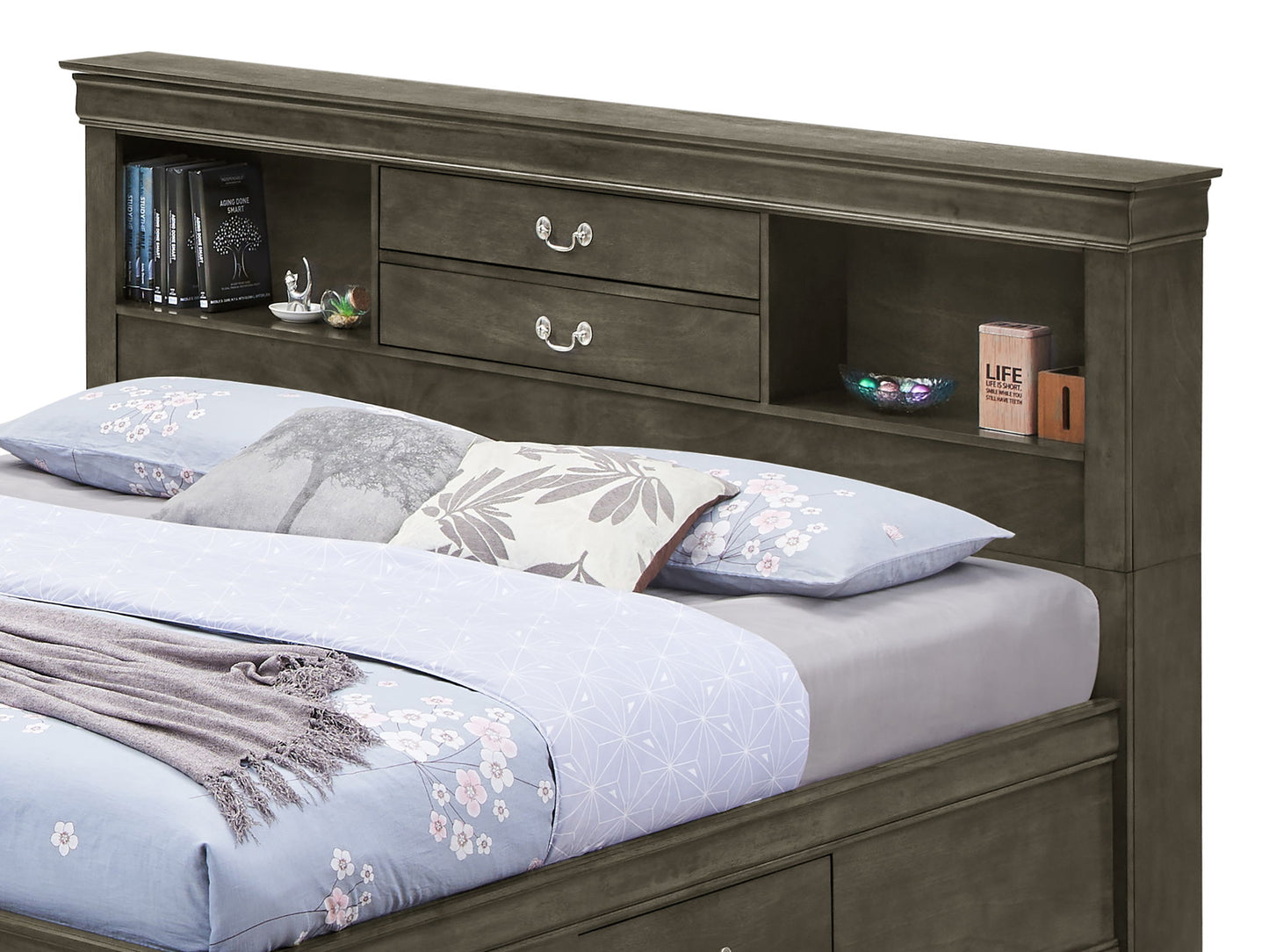 Glory Furniture - Louis Phillipe - Bookcase Storage Bed