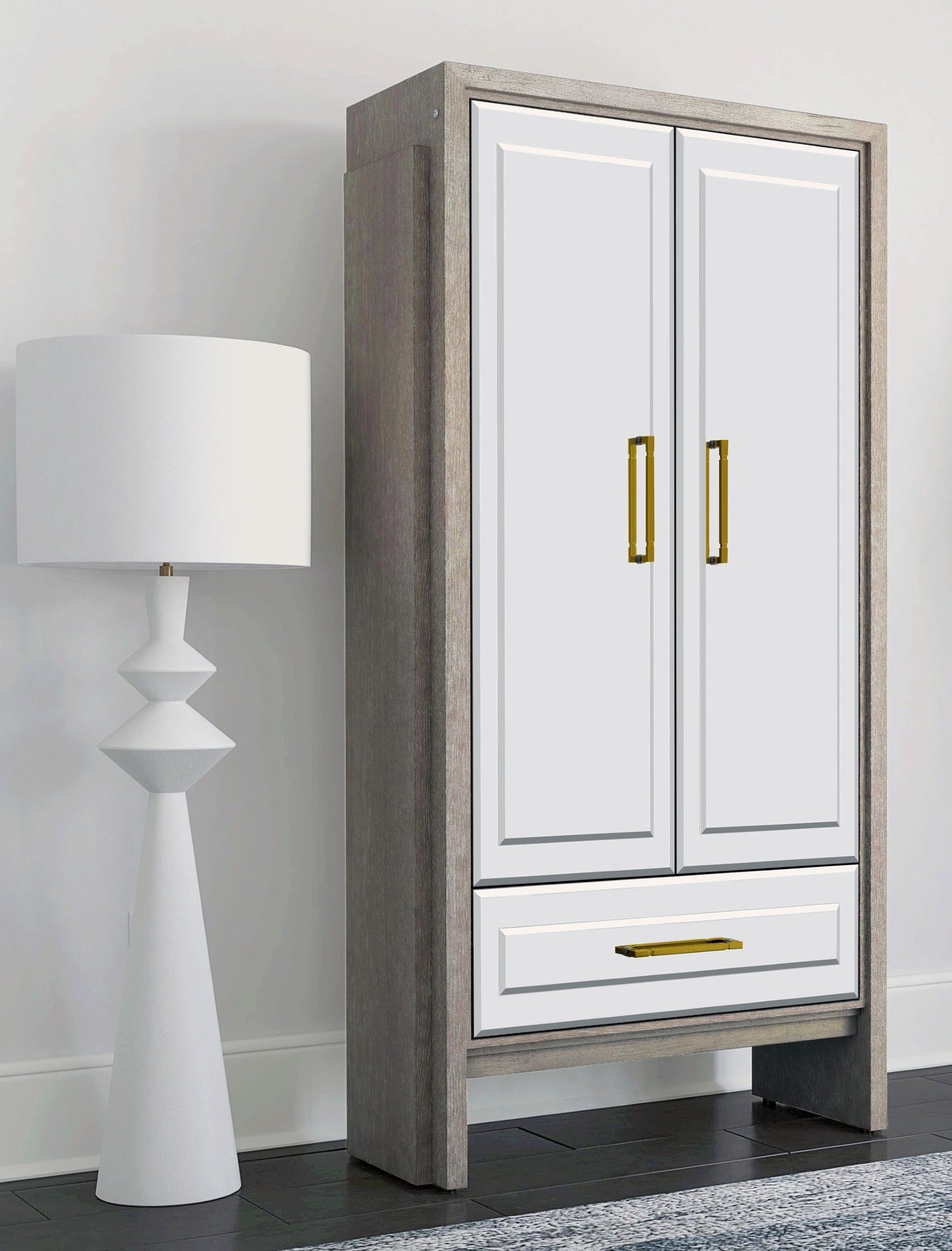 Lansing - Tall Bar Cabinet - Cerused Gray Oak