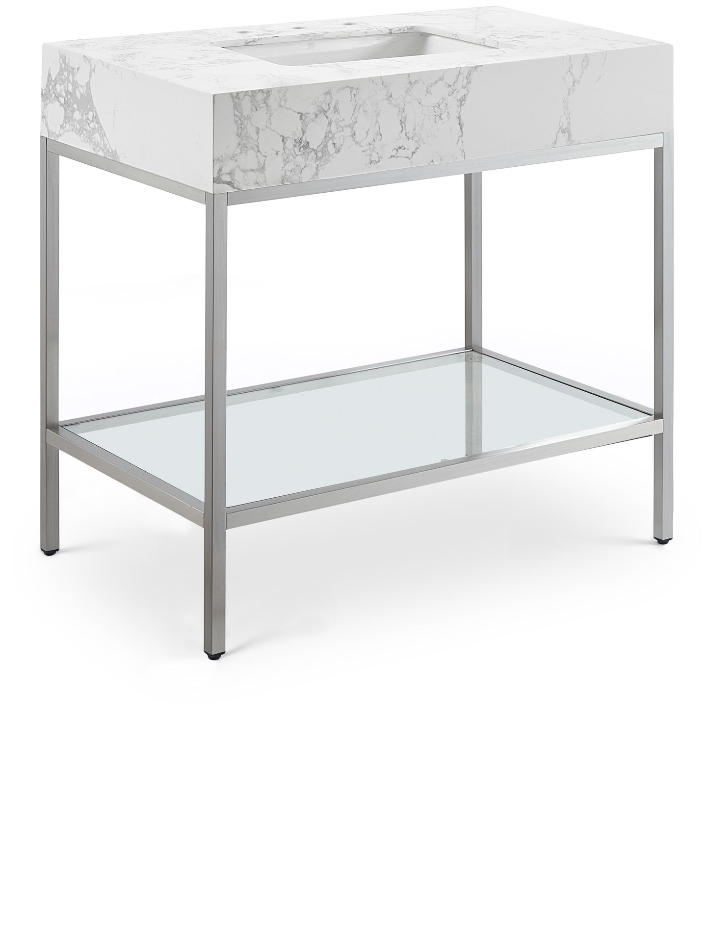 Marmo - Engineered Marble Bathroom Vanity With Chrome Base
