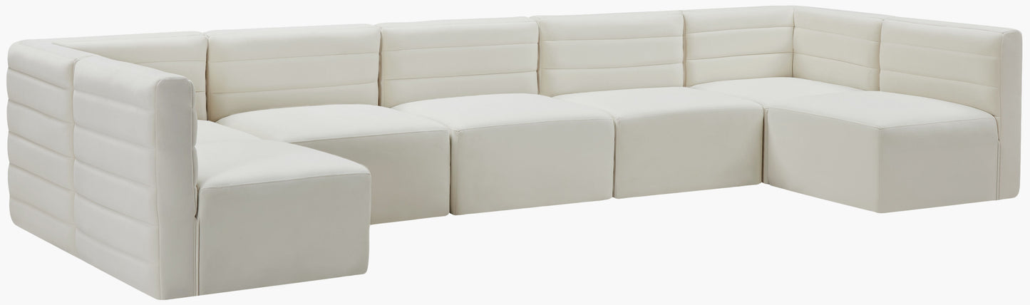 Quincy - Modular Sectional 7 Piece - Cream - Fabric