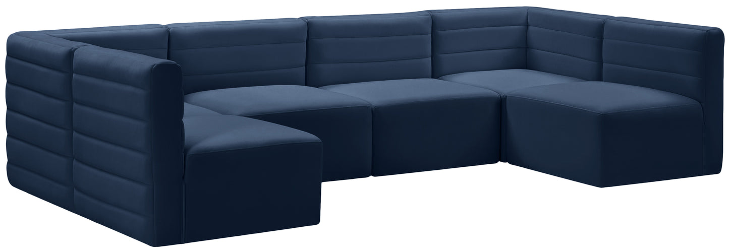 Quincy - Modular Sectional 6 Piece - Navy - Fabric