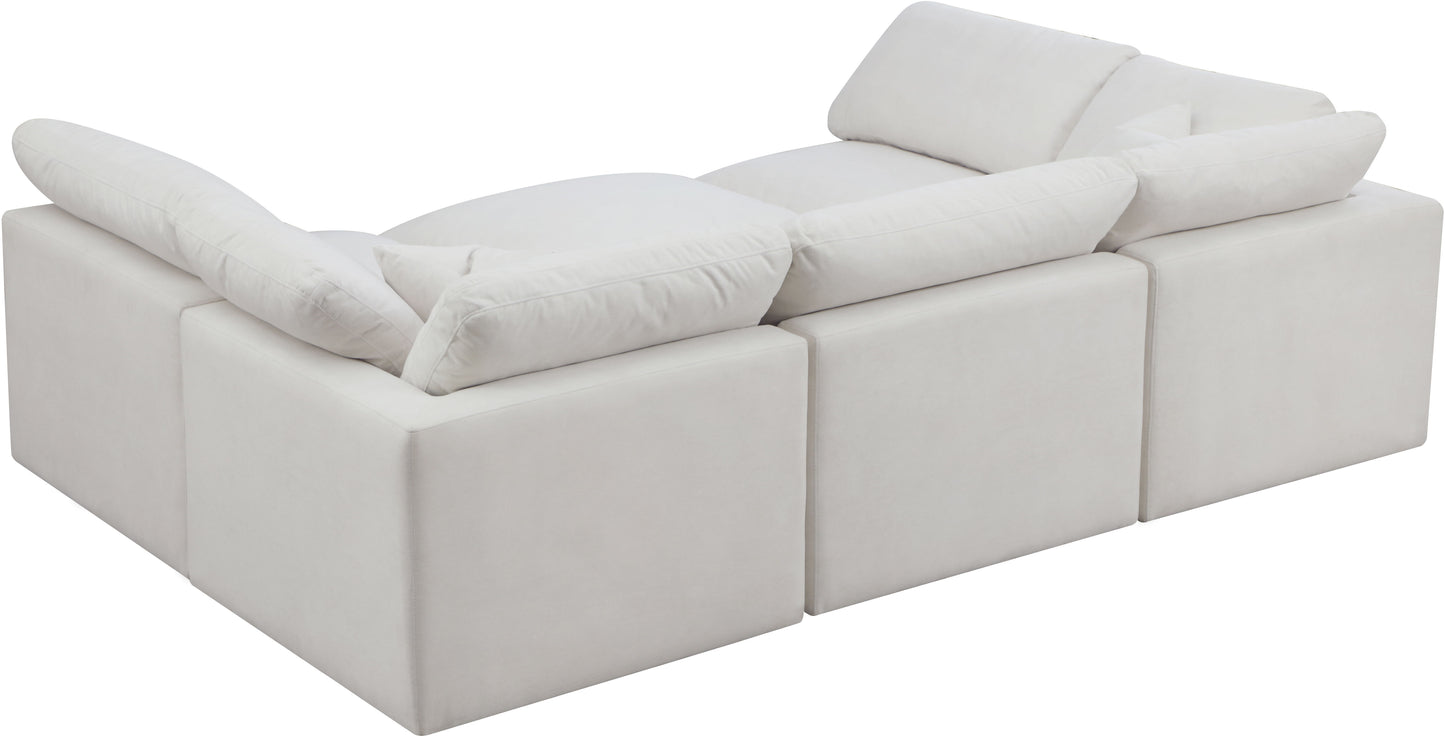 Plush - Velvet Standart Comfort Modular Sectional 6 Piece - Cream - Modern & Contemporary